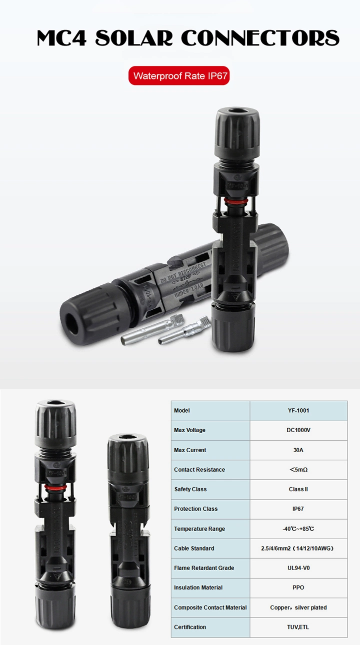 Nova Mc4 Solar Cable Connector with TUV Approvals