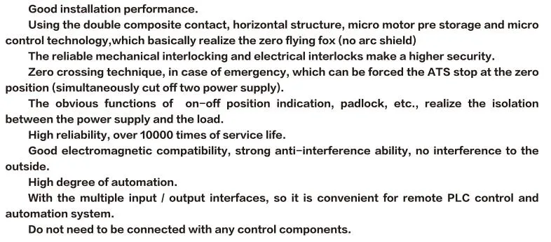 Automatic Transfer Switch for Generator ATS Panel Changeover 63A/100A/125A/160A 3p 4p ABB Socomec Available China Genset Controller Supplier